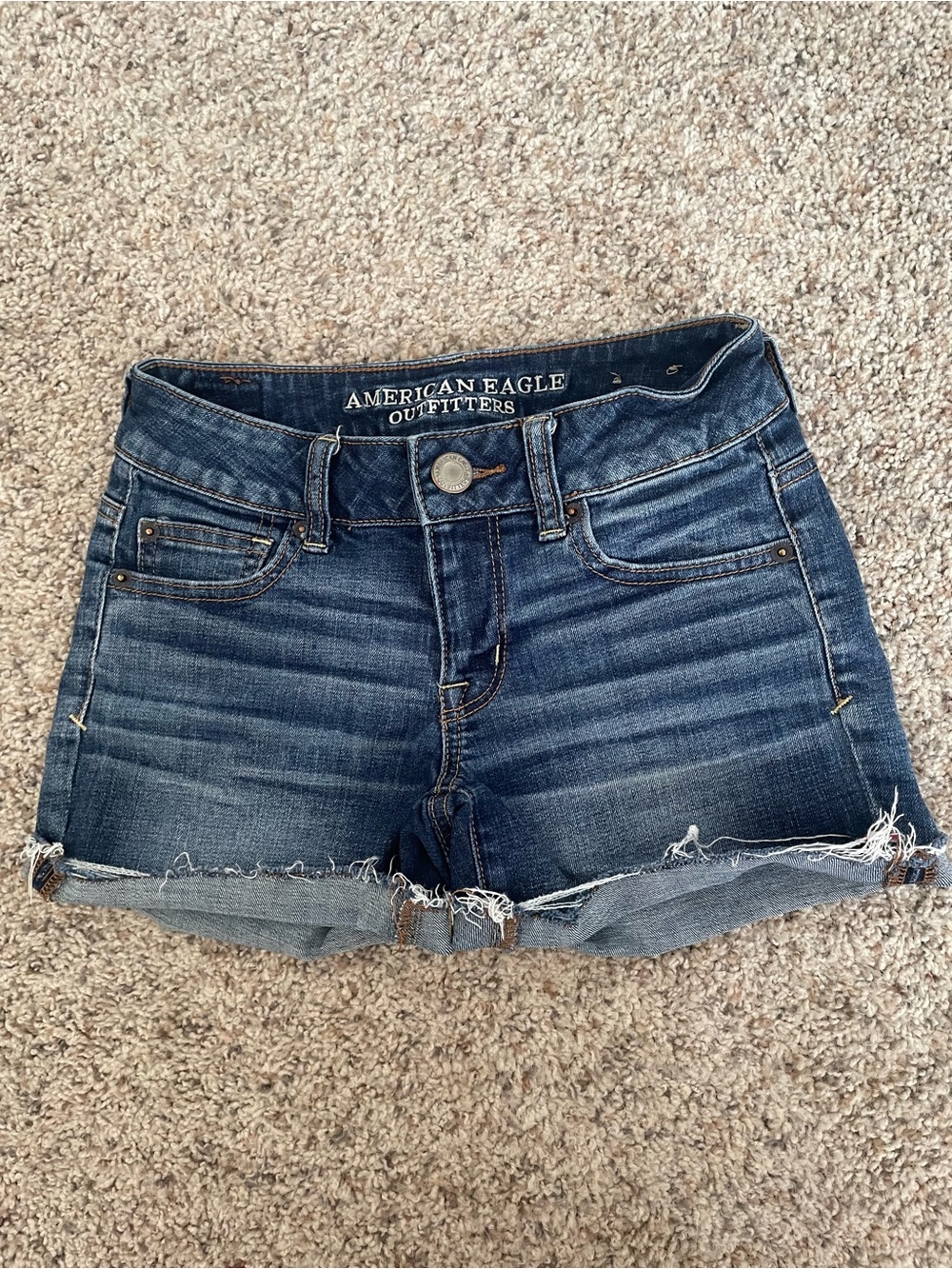American Eagle Outfitters Frayed Hem Denim Shorts